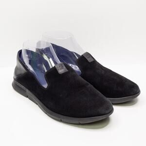 COLE HAAN Grand.0S Horizon Suede Loafers‎ Slip On Black W08648 Womens Sz 8.5